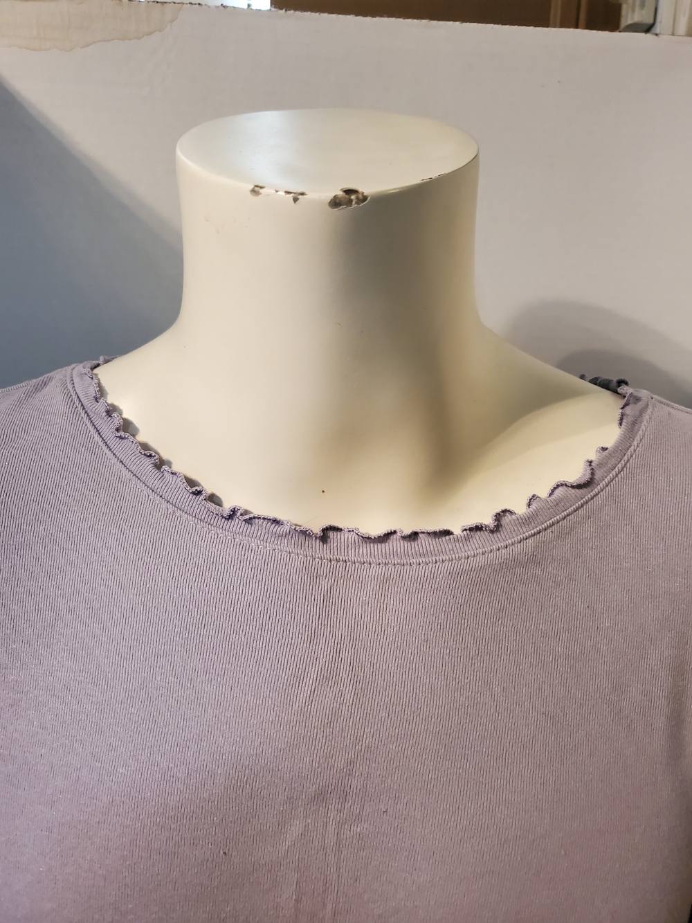 Basic Editions Light Lavender Long-Sleeve Ruffle-Edge Top - Picture 3 of 7